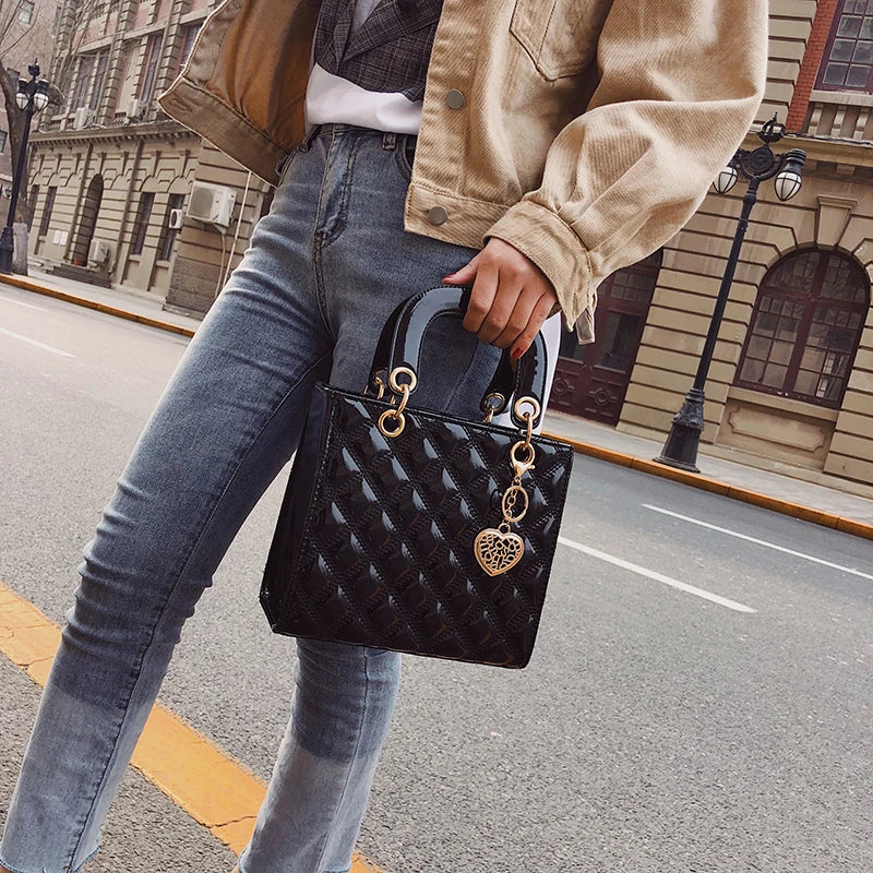 Diamant Streifen Frauen Handtasche Weibliche Luxus Designer Umhängetasche Hohe Qualität Leder Schulter Tasche Kupplung Geldbörse Marke Tragetaschen