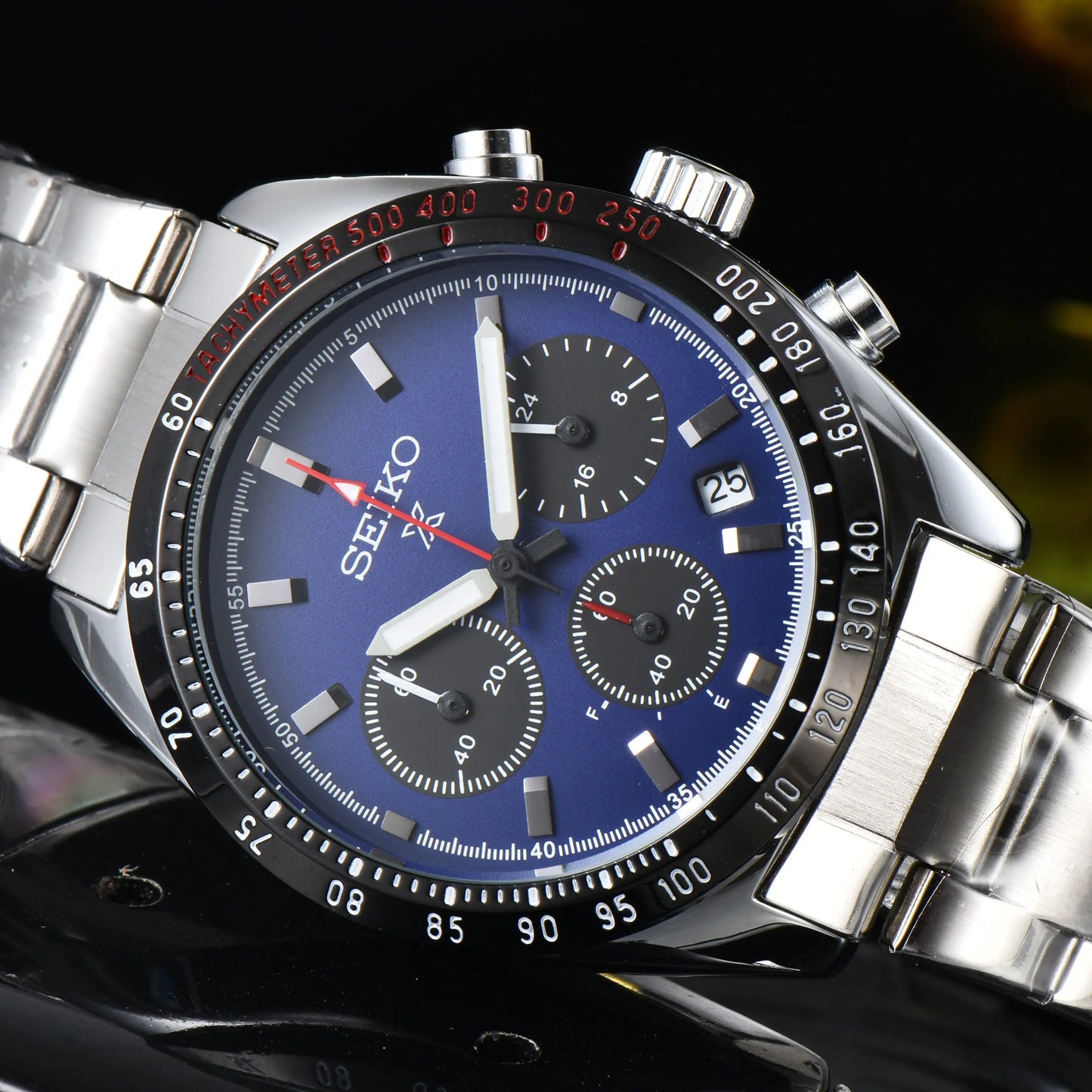 Hochwertges Quarzwerk, Seiko-mode-Uhr für Herren, Edelstahl, Wasserdichtes,