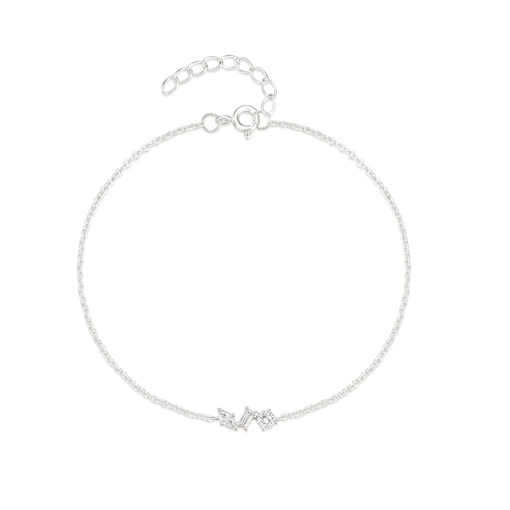 CANNER European American Style Eight-Pointed Star Zircon Bracelet S925 Sterling Silver Personality Simple Versatile Bracelet