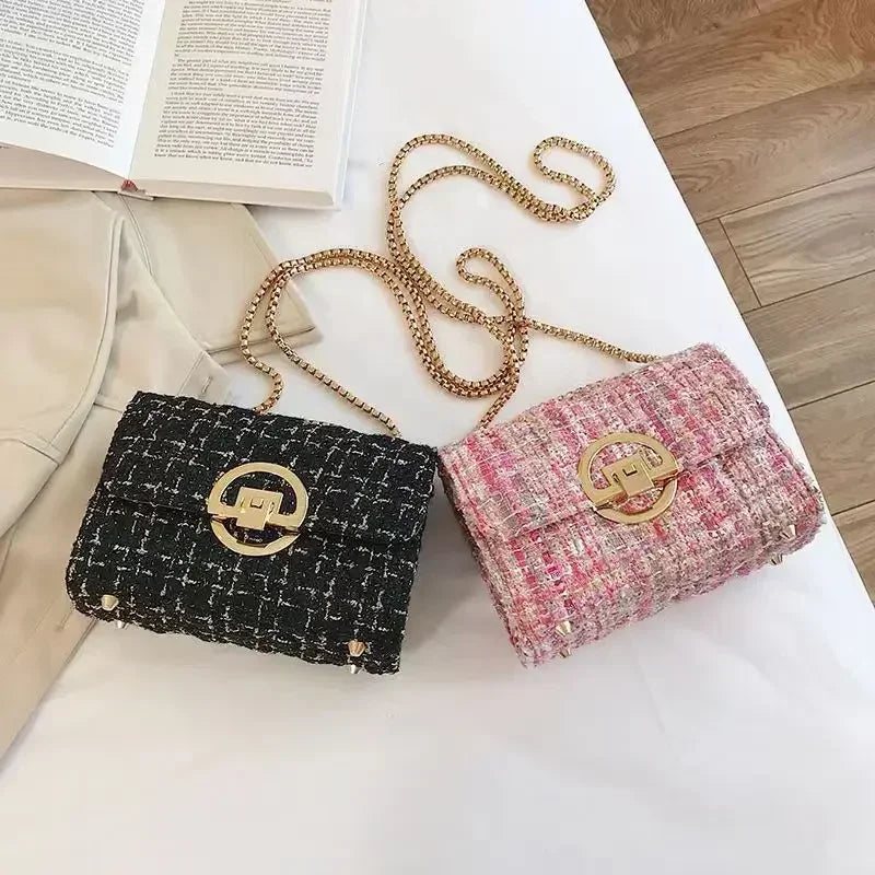 Neue gewebte Tweed-Tasche für Damen, Cумка Luxus-Designer-Handtasche, hochwertige Repliken der Marke Y2K-Geldbörse für Damen und Mädchen