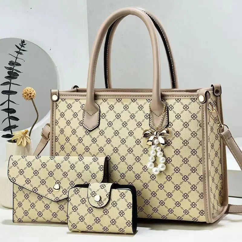 Luxus Perlen String Handtaschen 3 Stück Set Frauen taschen Designer Quaste Geldbörsen Handtaschen Composite Messenger Frauen tasche
