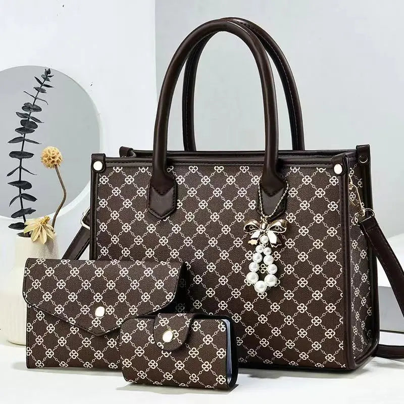 Luxus Perlen String Handtaschen 3 Stück Set Frauen taschen Designer Quaste Geldbörsen Handtaschen Composite Messenger Frauen tasche