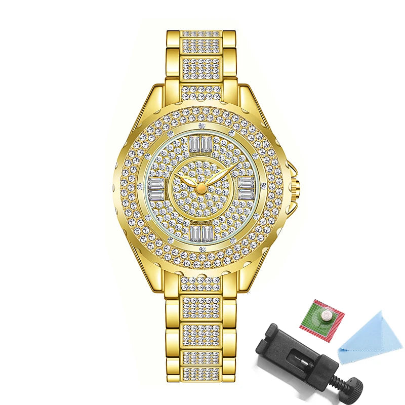 2025 Crystal Diamond Damen Uhr