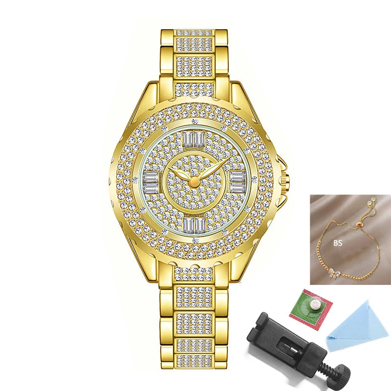 2025 Crystal Diamond Damen Uhr