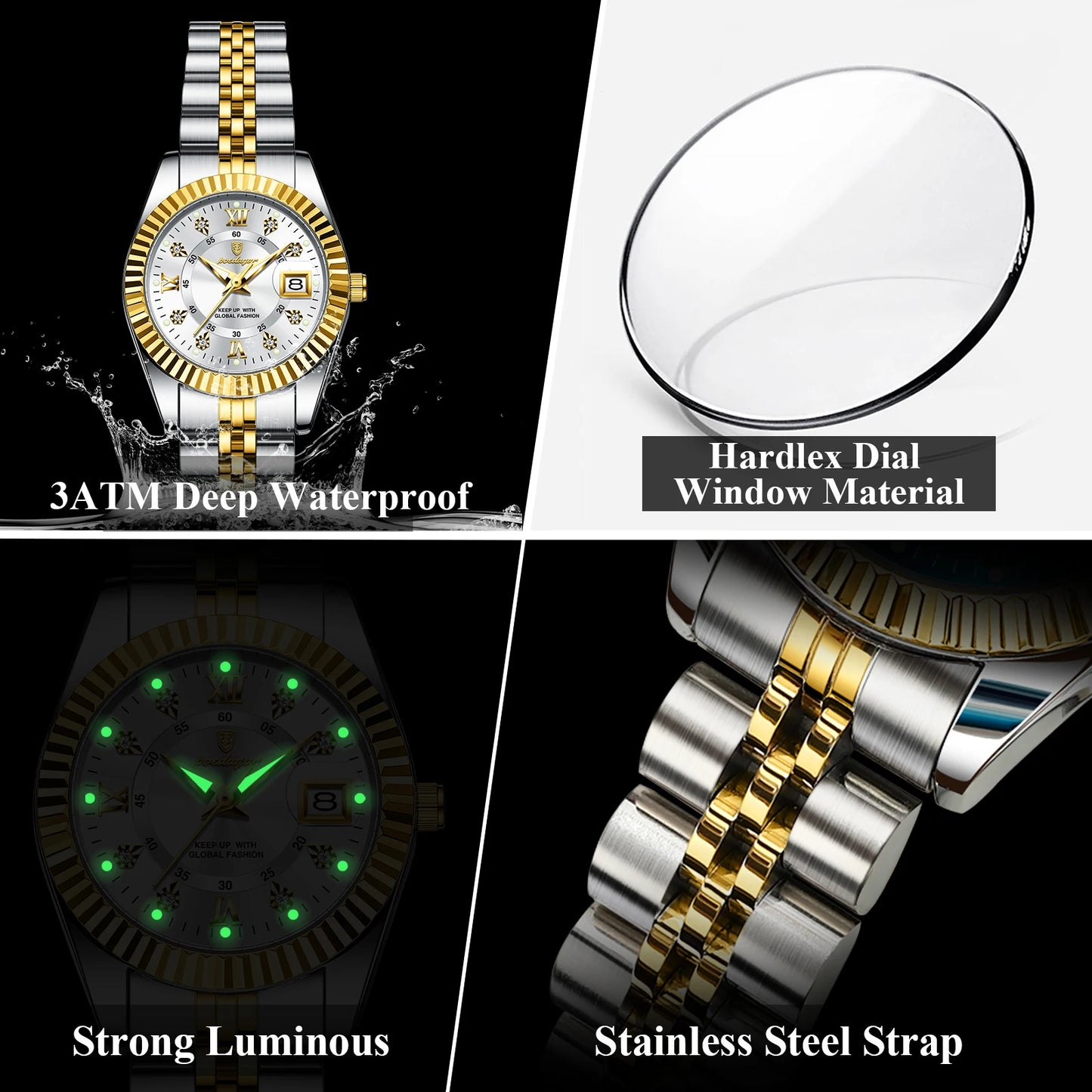 POEDAGAR Luxury Elegant Damen Uhr Top Qualität