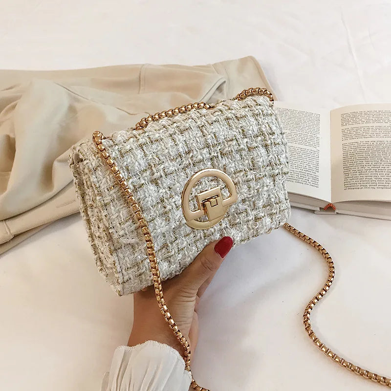 Neue gewebte Tweed-Tasche für Damen, Cумка Luxus-Designer-Handtasche, hochwertige Repliken der Marke Y2K-Geldbörse für Damen und Mädchen