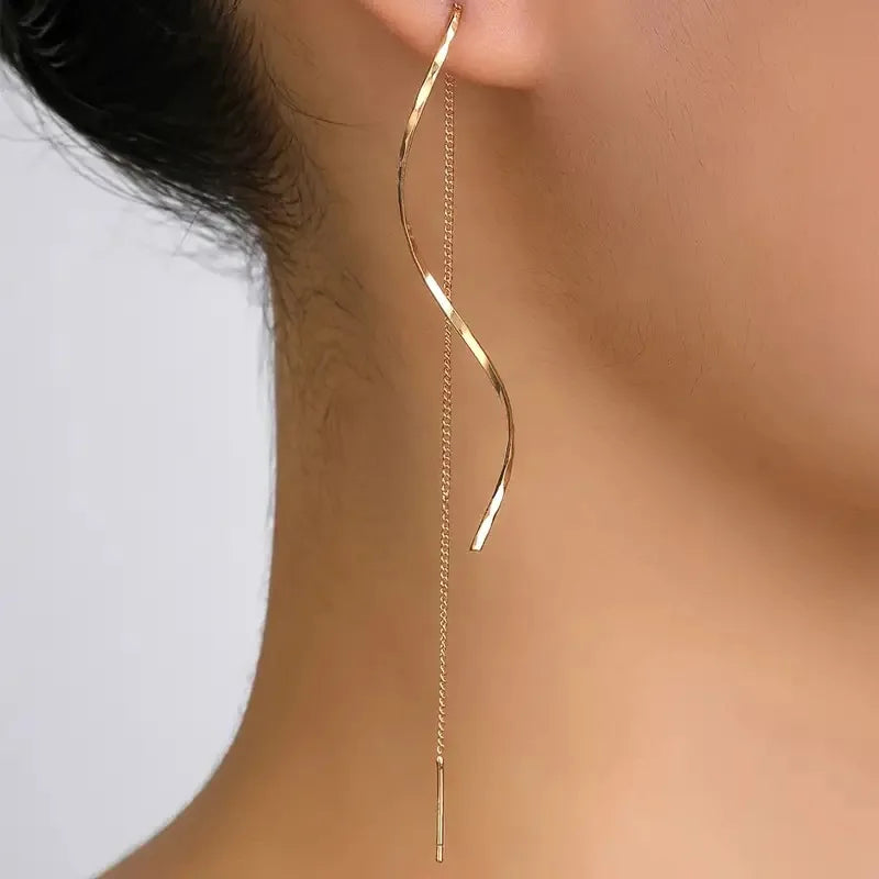 Französisch Luxus Süße Romantische Lange Zirkon Quaste Twisted Ohrringe für Frauen Temperament Hochzeit Bankett Schmuck Gesche