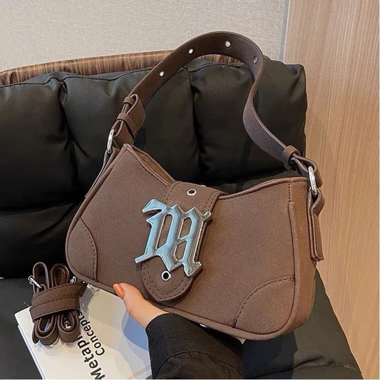 Casual Taschen Für Frauen Luxus Designer Marke Handtaschen Und Geldbörsen Neue In PU Nubuk Blech Dekoration Umhängetasche Smal