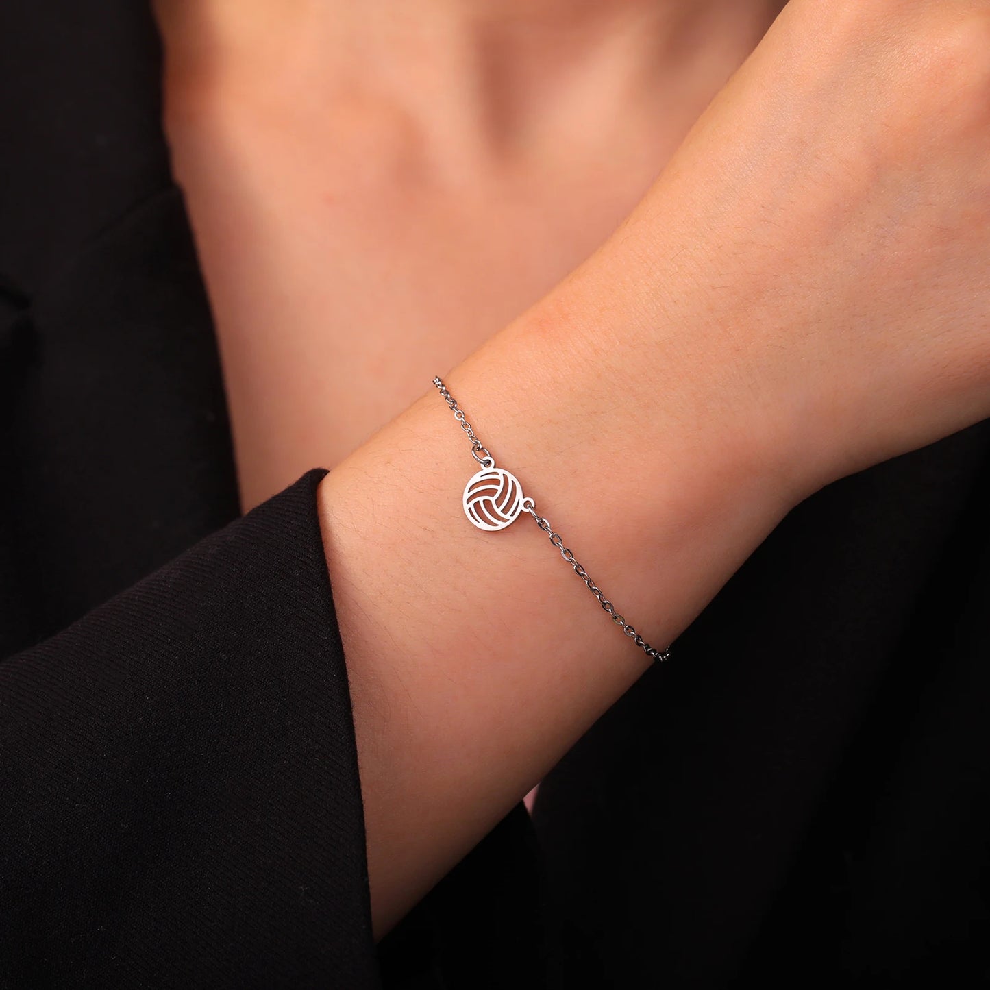 Sipuris Beach Volleyball Bracelet For Women Men Stainless Steel Hot Fashion Hollow Ball Pendant Jewelry Widdings Gifts Wholesale