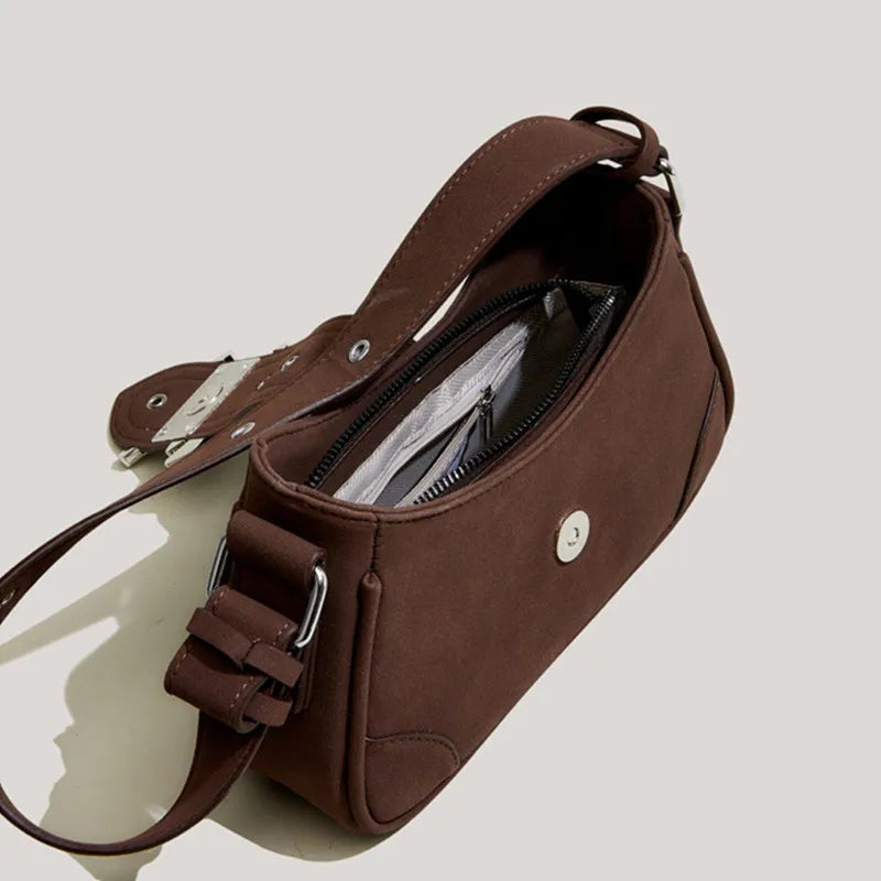 Casual Taschen Für Frauen Luxus Designer Marke Handtaschen Und Geldbörsen Neue In PU Nubuk Blech Dekoration Umhängetasche Smal