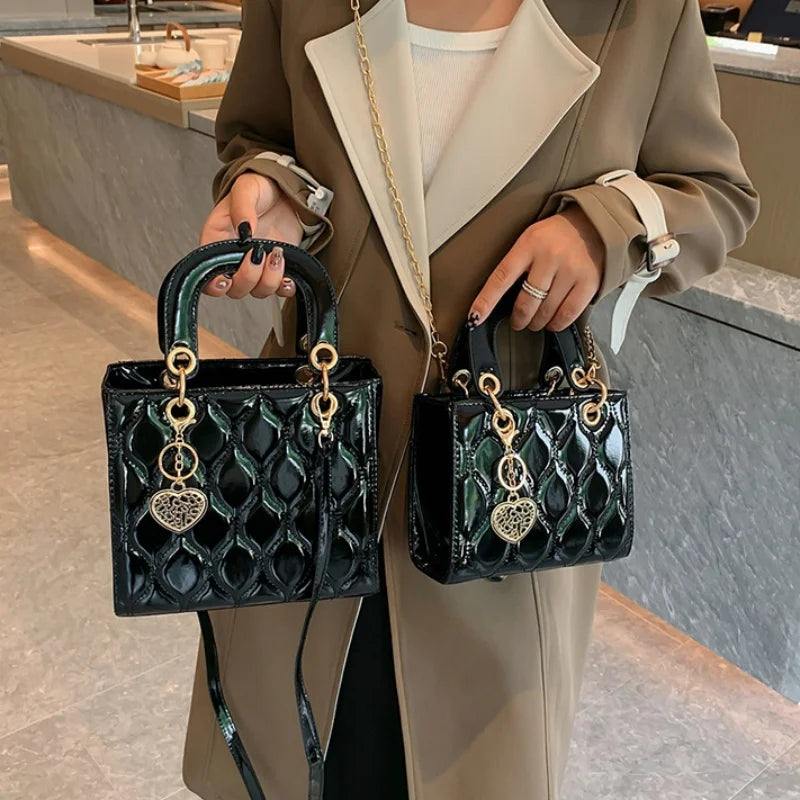 Handtasche Frauen Marke Luxus Totes Hohe Qualität Mode Klassische Stepp Platz Griff Tasche Frauen Umhängetaschen