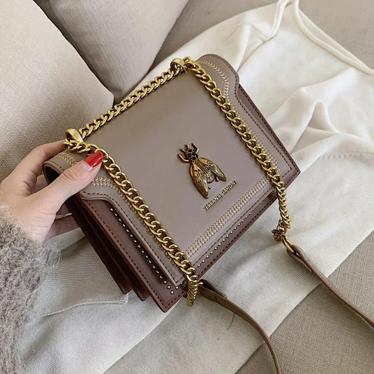Sam Luxus Marke Frauen Handtasche Neue Retro Biene Weibliche Schulter Tasche Einfache Hohe Qualität Leder Designer Umhängetaschen