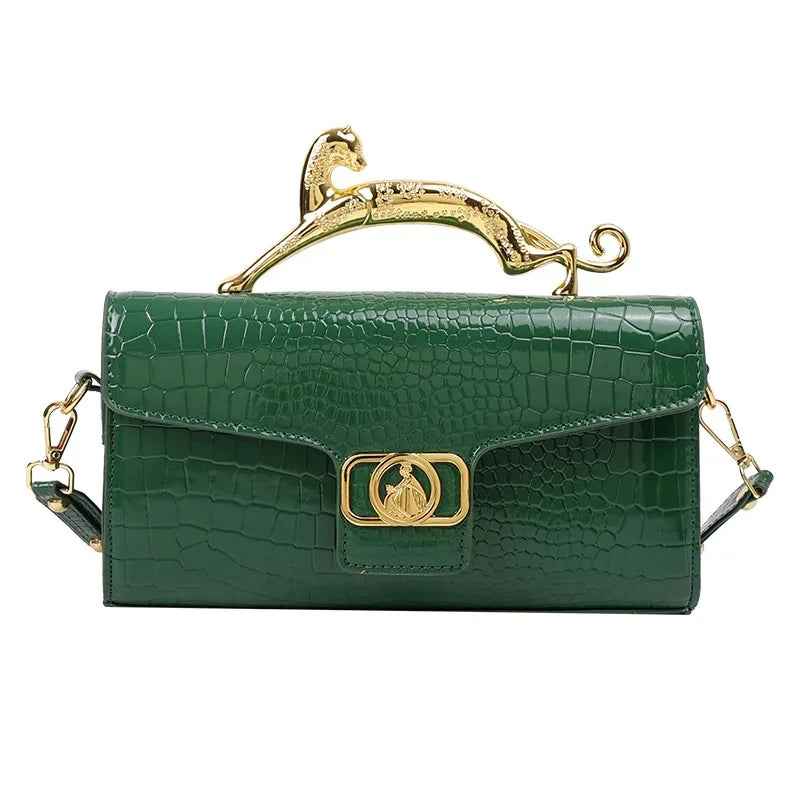 Frauen Luxus Marke Design Leder Tasche 2024, Neue Damen Metall Schnalle Einfache Mode Schulter Tasche Party Schräge Tasche