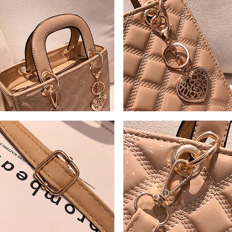Diamant Streifen Frauen Handtasche Weibliche Luxus Designer Umhängetasche Hohe Qualität Leder Schulter Tasche Kupplung Geldbörse Marke Tragetaschen