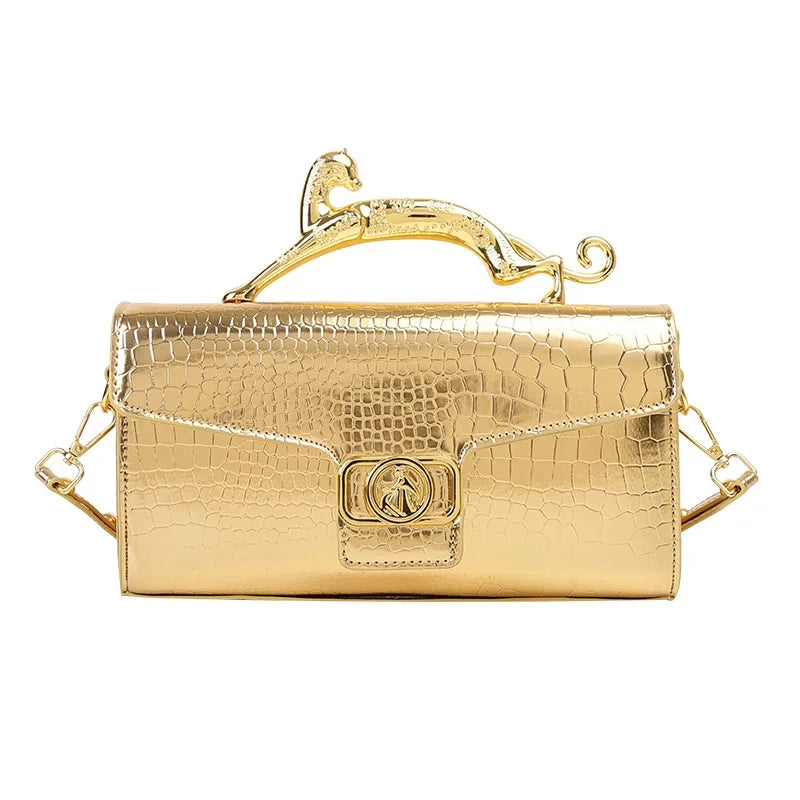 Frauen Luxus Marke Design Leder Tasche 2024, Neue Damen Metall Schnalle Einfache Mode Schulter Tasche Party Schräge Tasche